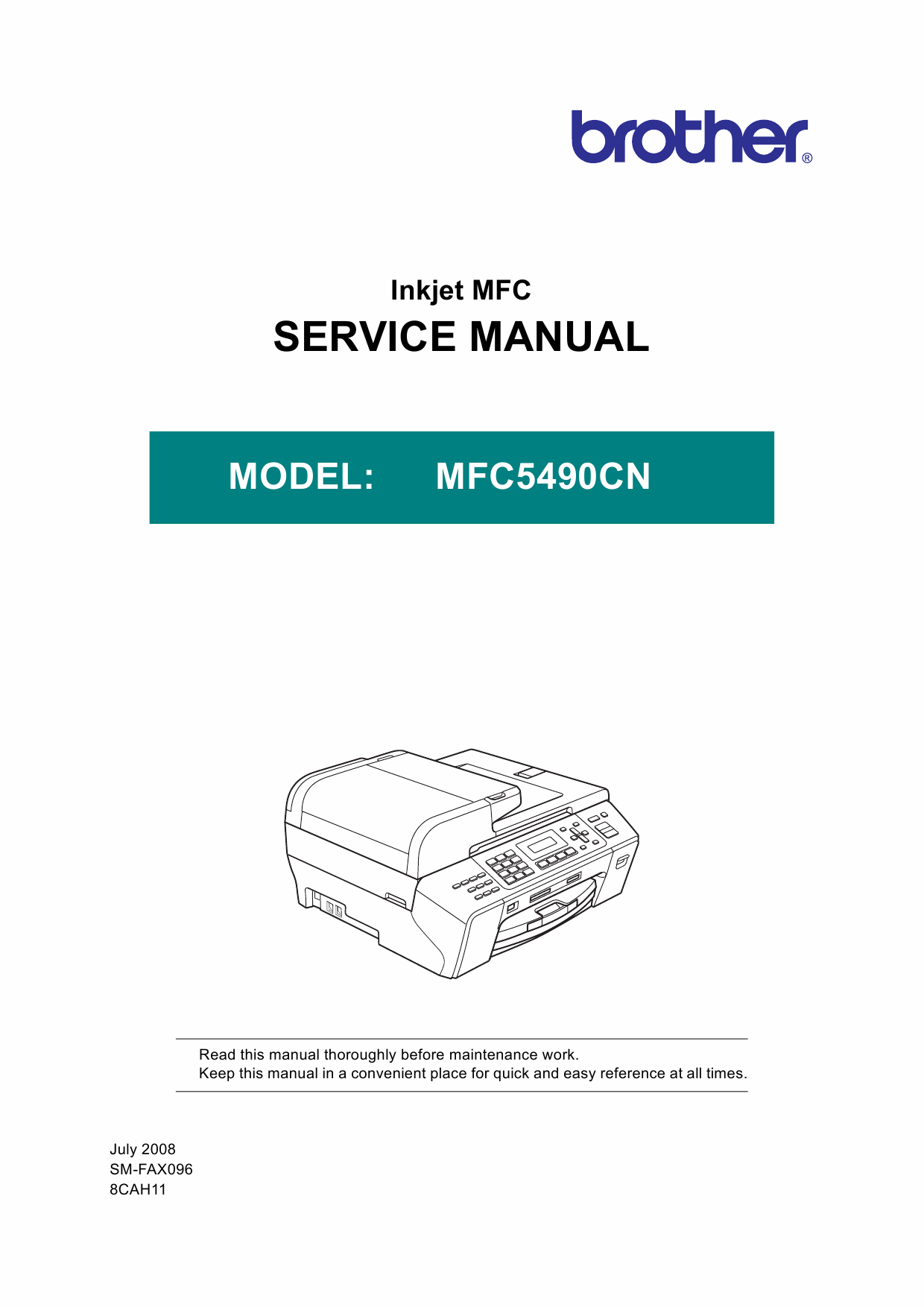 Brother Inkjet-MFC 5490CN Service Manual and Parts-1